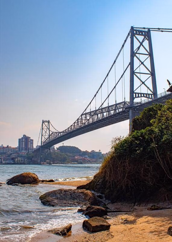 A bridge reaching to Florianópolis island