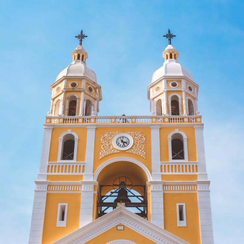 The yellow Metropolitan Cathedral of Florianópolis