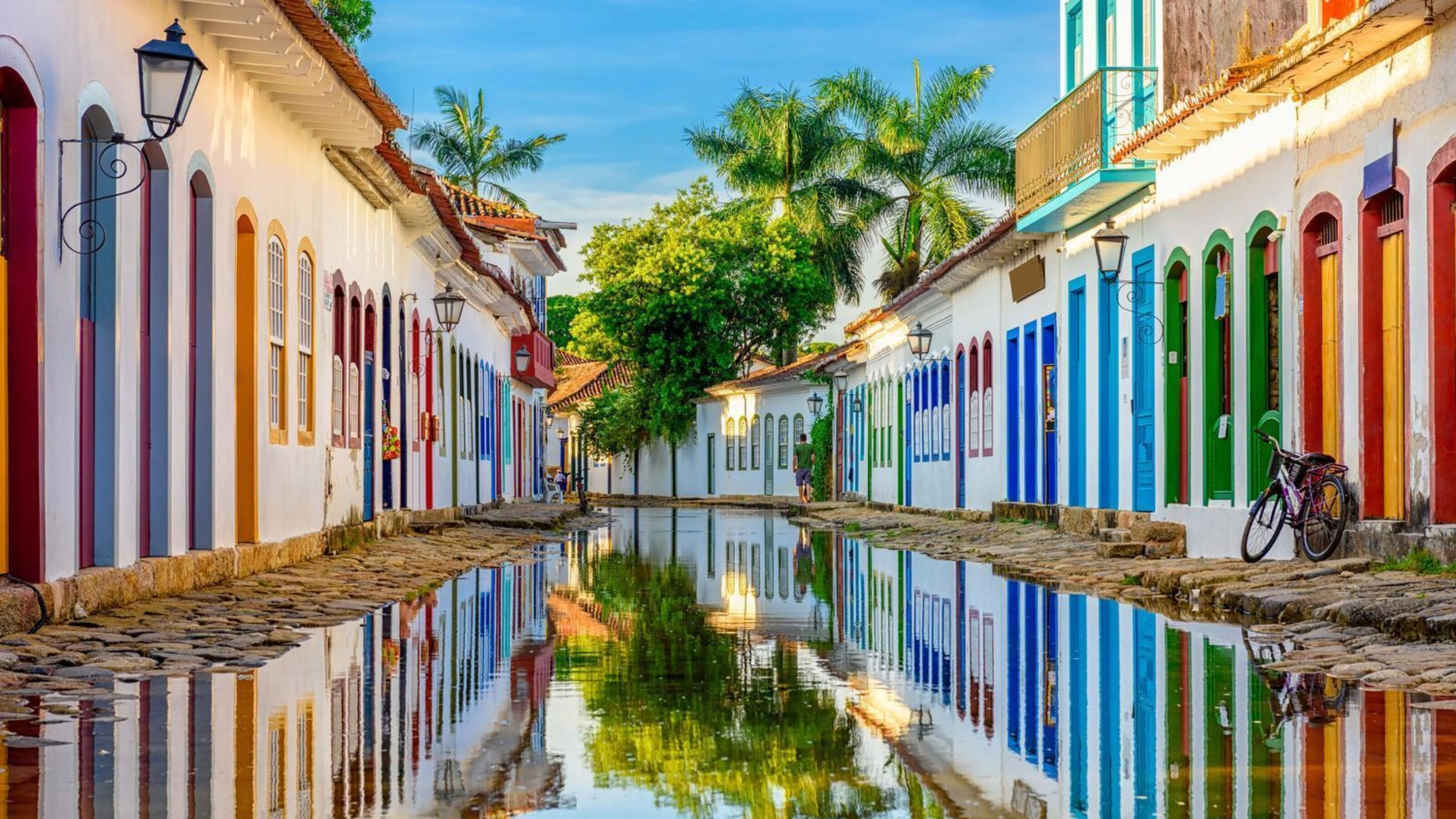 A colourful street in the historic centre of Paraty