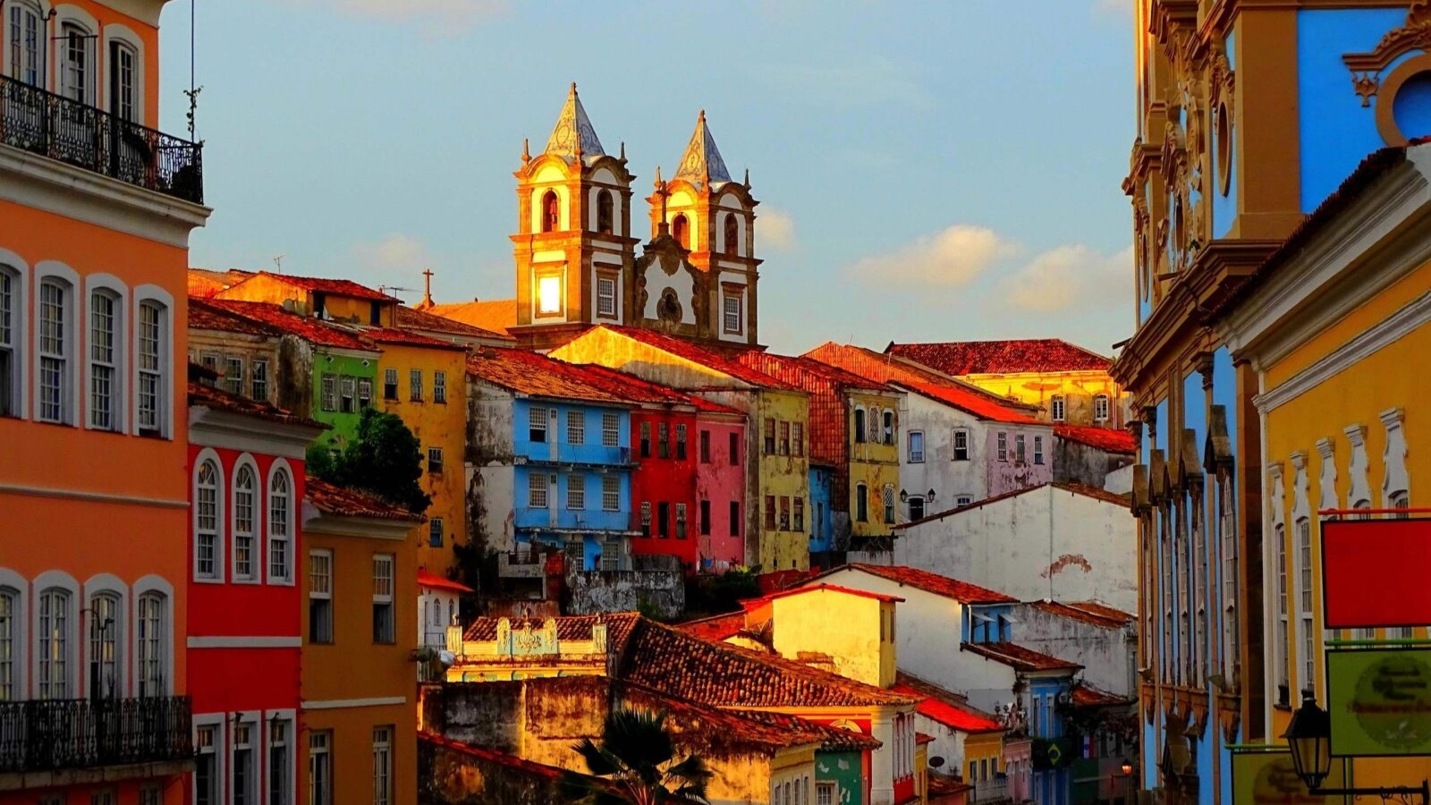 Colourful buildings in the city of Salvador, Brazil