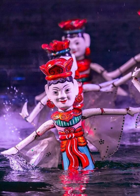 Traditional Vietnamese water puppet theatre show in Hanoi