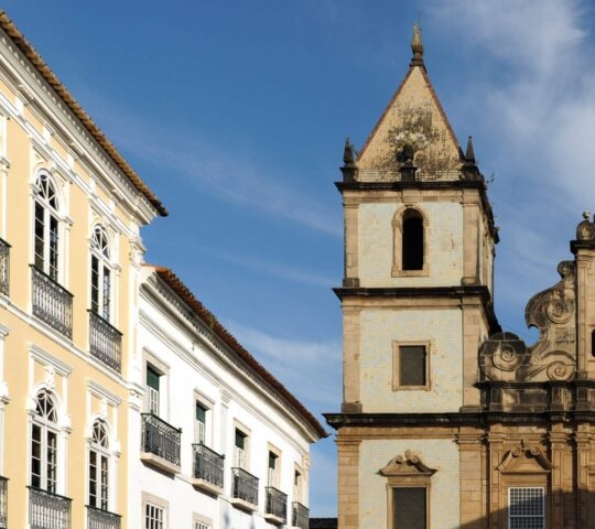 View of Villa Bahia, Salvador with São Francisco church