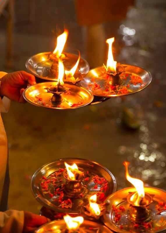 A ganga aarti ceremony in India