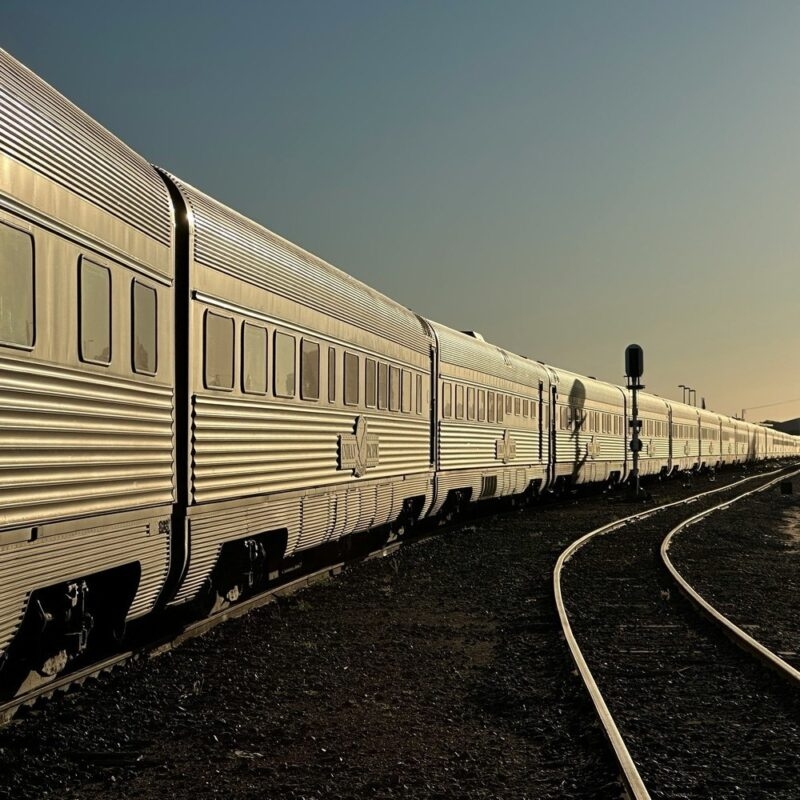 Indian Pacific, Australia's great train in Broken Hill on the journey from Sydney to Perth.
