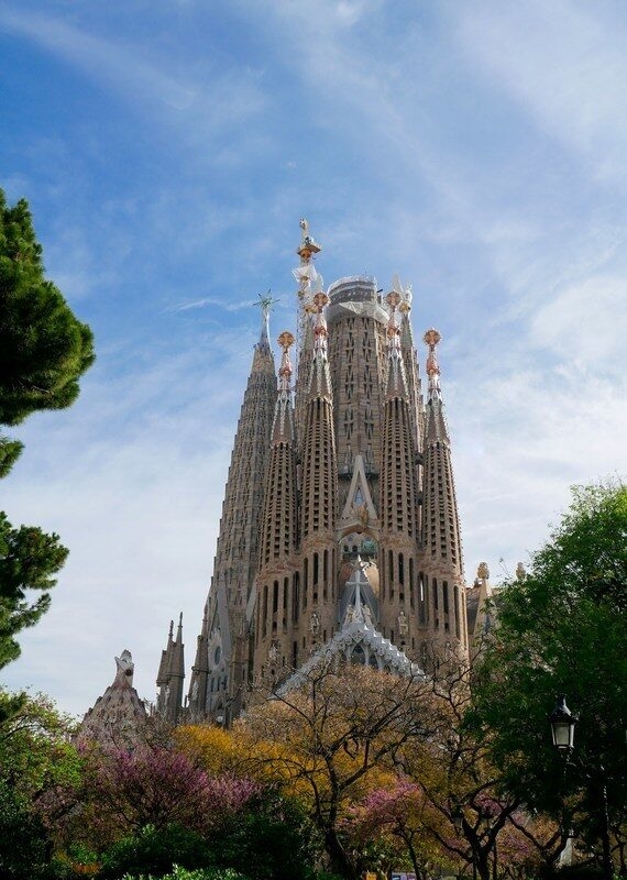 La Sagrada Familia in Barcelona, beautiful picture in a sunny day