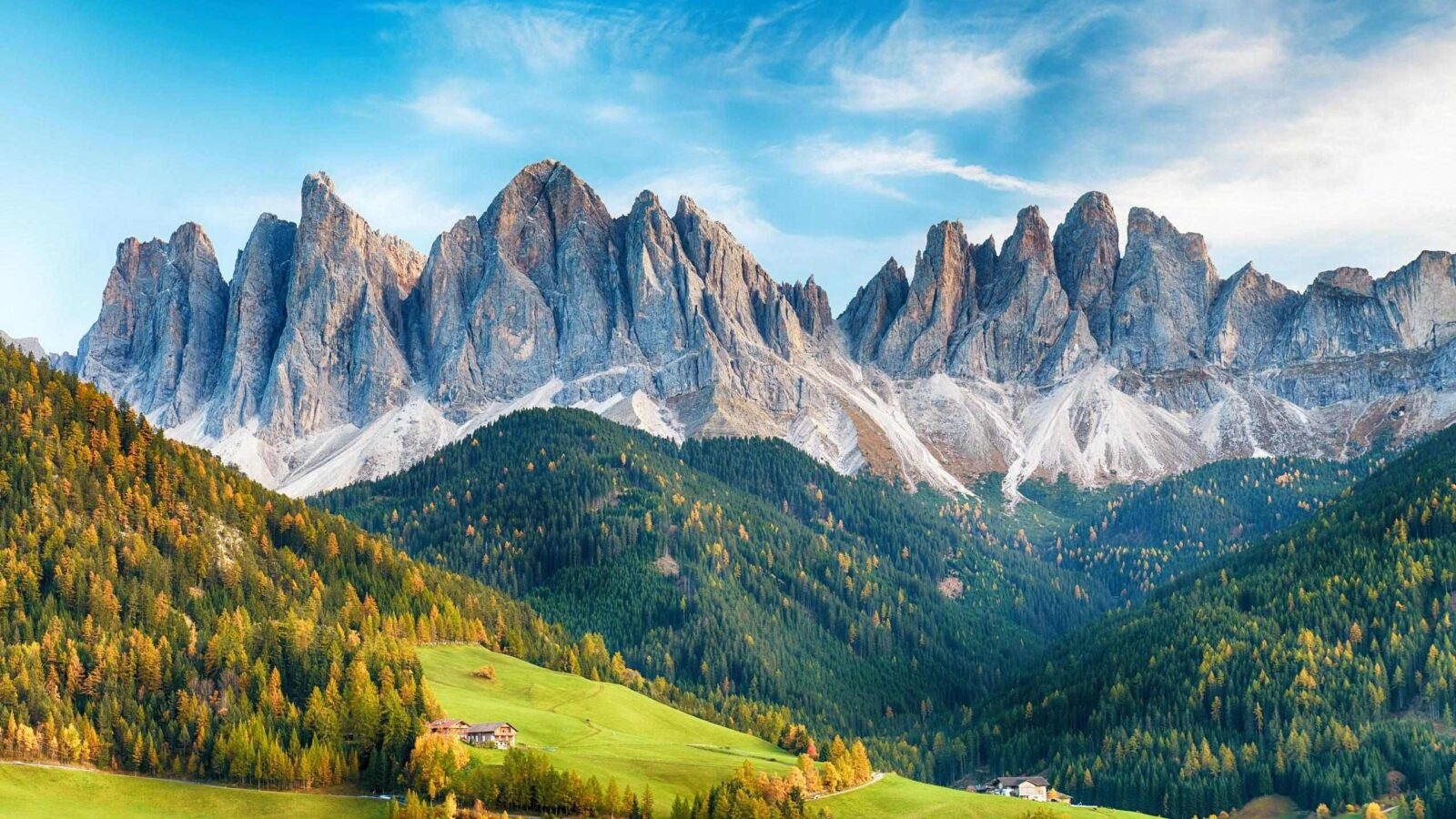 Beautiful landscape of Italian dolomites Santa maddalena