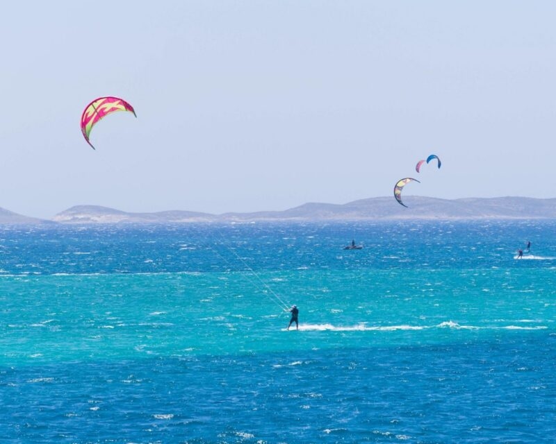 Kitesurfers in Paros, Greece