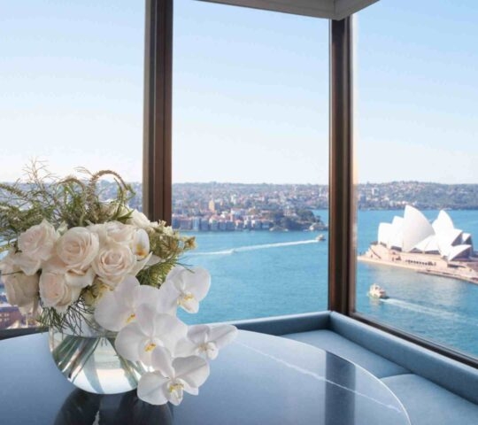 A view of Sydney Opera House out the window of Four Seasons Sydney