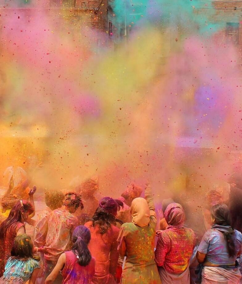 The streets in India filled with Holi celebrations and a Renaissance château with formal gardens in France’s Loire Valley.