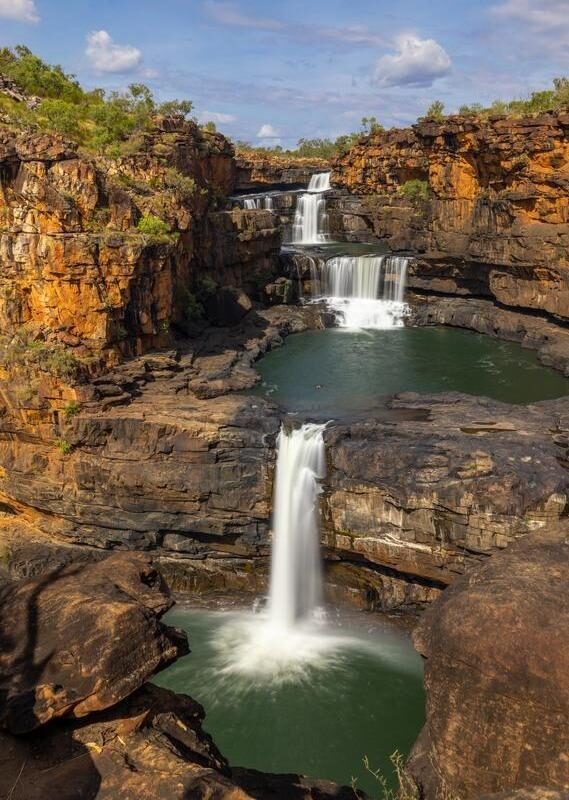 cascading Mitchell Water Falls in the remote Kimberley region of Western Australia