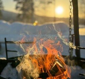 Sweden winter fire