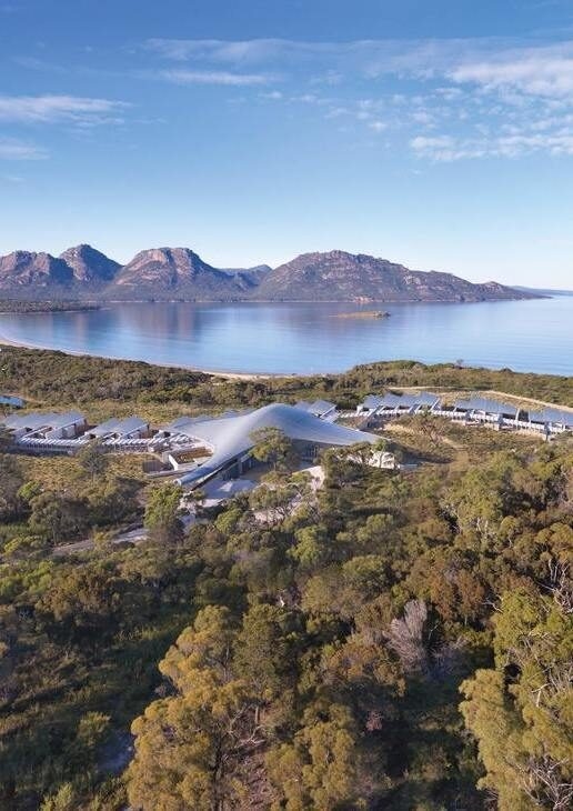 Saffire Freycinet’s sleek design located between forest and coast in Tasmania, the luxury suites of Longitude 131º overlooking Uluru and the turquoise waters of the Blue Lagoon at Lizard Island on the Great Barrier Reef.