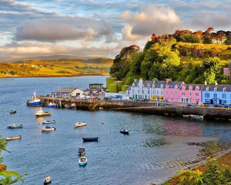 view on Portree, Isle of Skye, Scotland