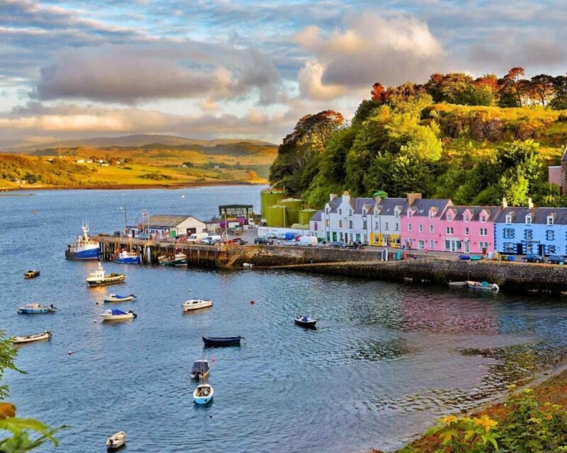 view on Portree, Isle of Skye, Scotland