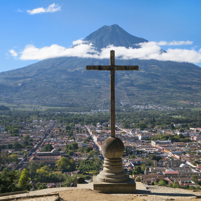 View From Hill of the Cross in Antigua Guatemala