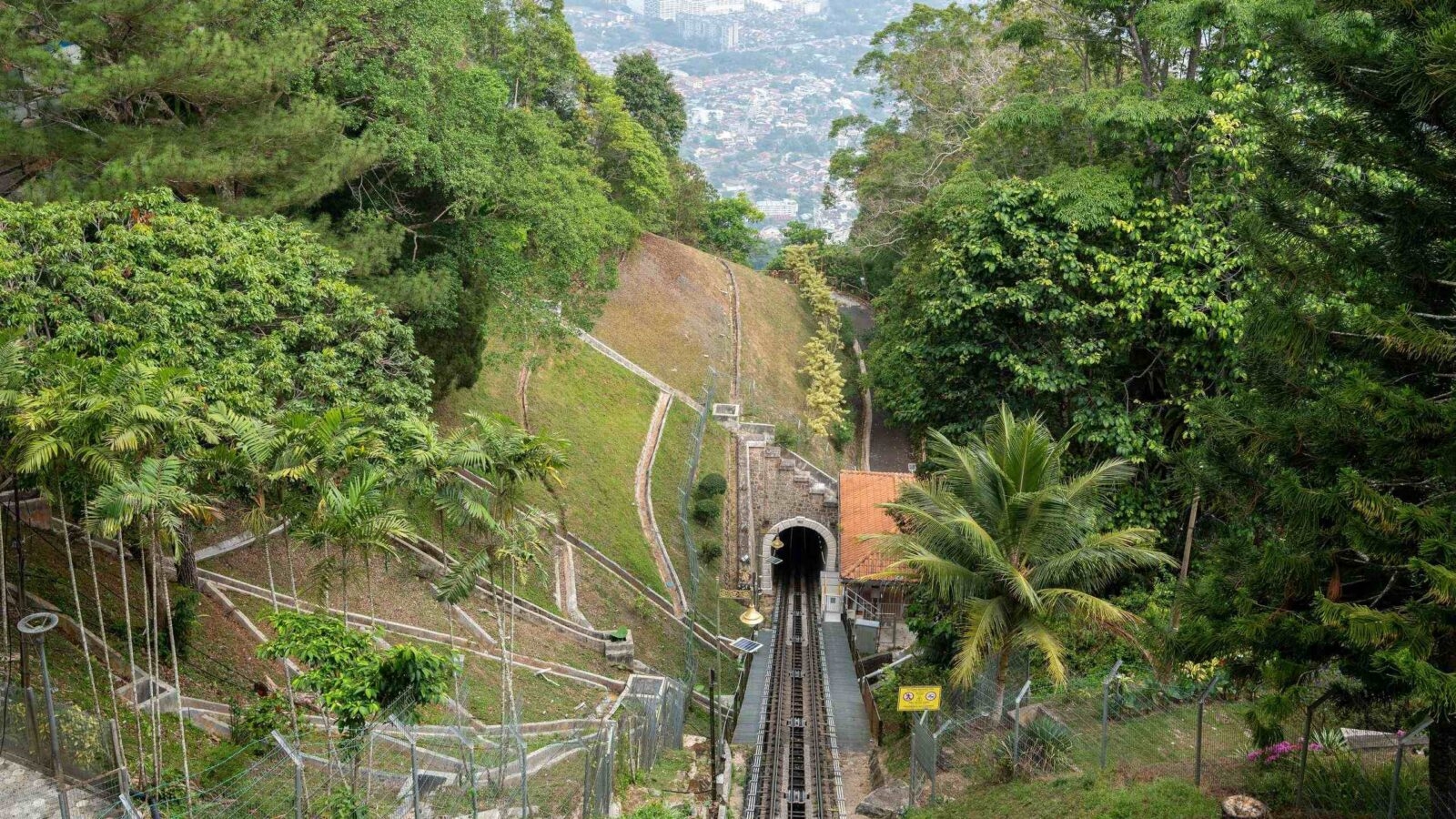 Railroad up to the Penang Hill of Georgetown in Malaysia