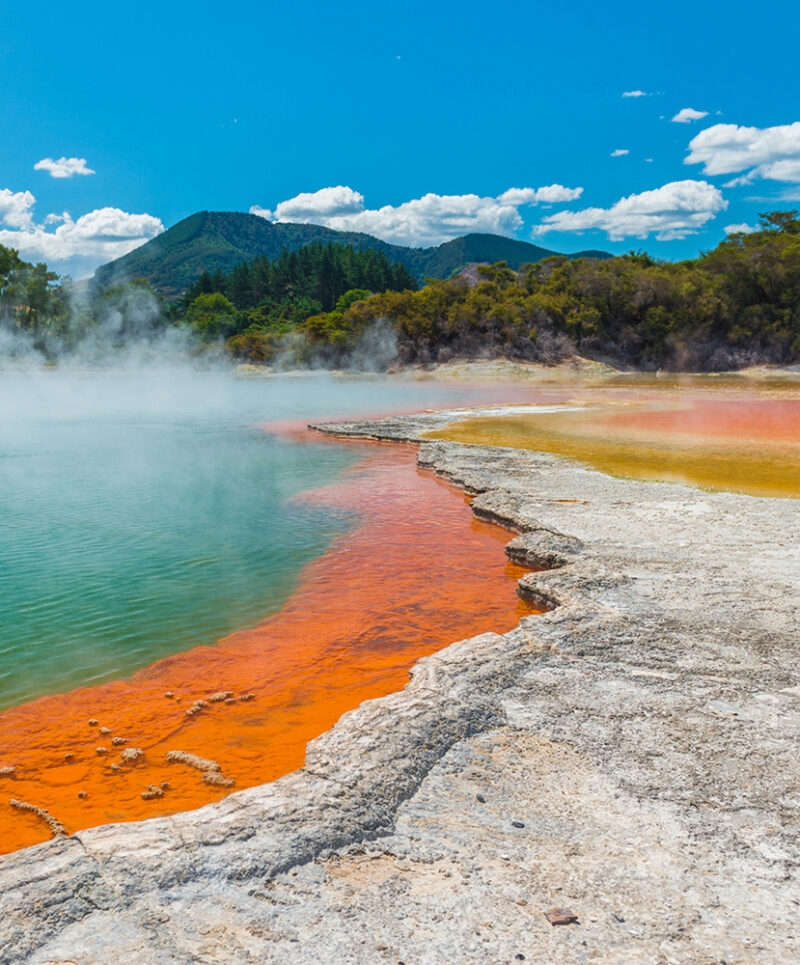 Natural hot springs in New Zealand