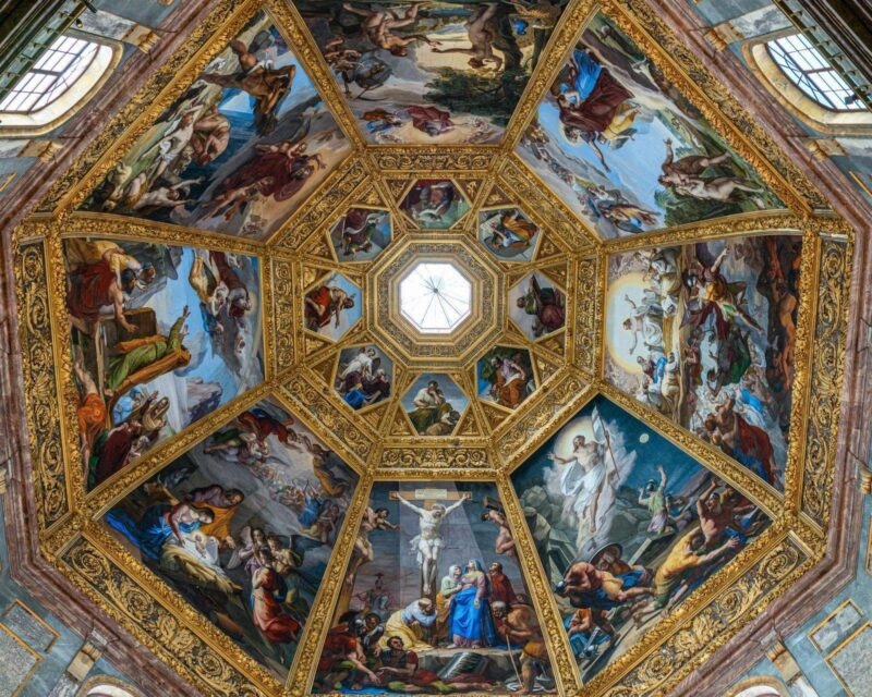 The ceiling of the Medici chapel in Florence