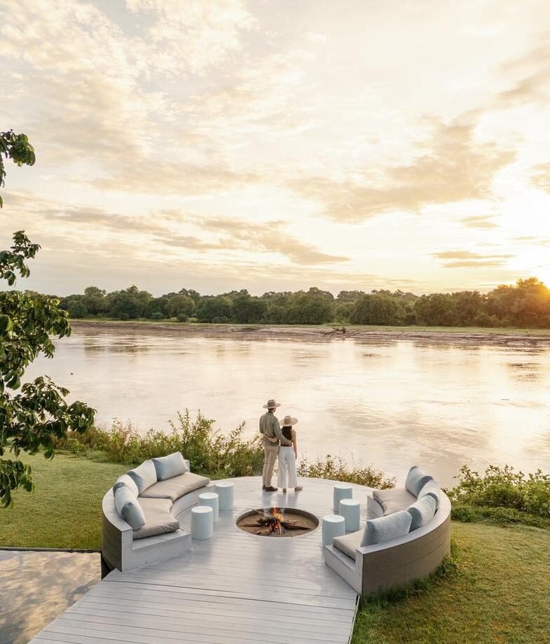 Observe your remote surroundings from the fire pit at Chinzombo Lodge, or the comfort of your open-fronted room at King Lewanika Lodge