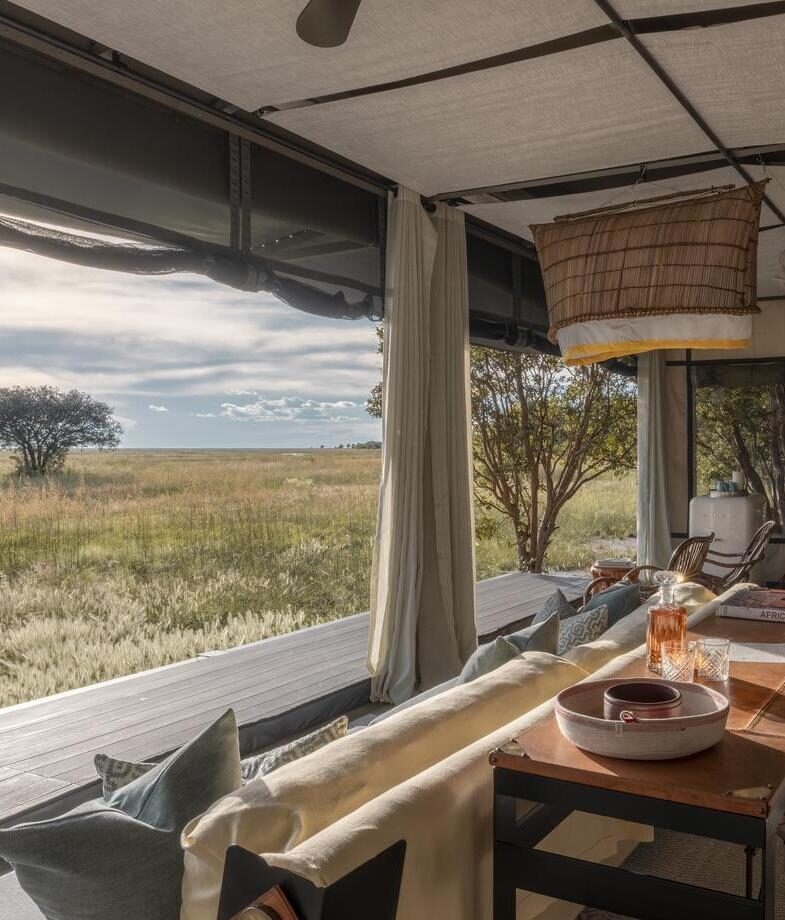 Observe your remote surroundings from the fire pit at Chinzombo Lodge, or the comfort of your open-fronted room at King Lewanika Lodge