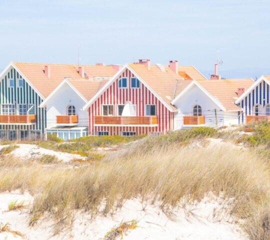 The striped houses of Costa Nova in Portugal.