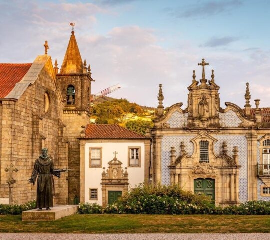The architecture of Guimarães in Portugal.