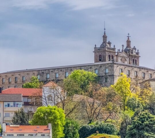 A view of the cathedral in Viseu, Portugal.