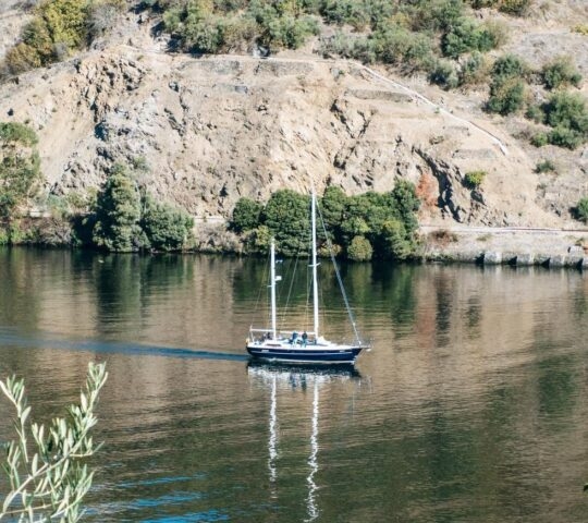 A sailboat on the Douro River, Portugal.