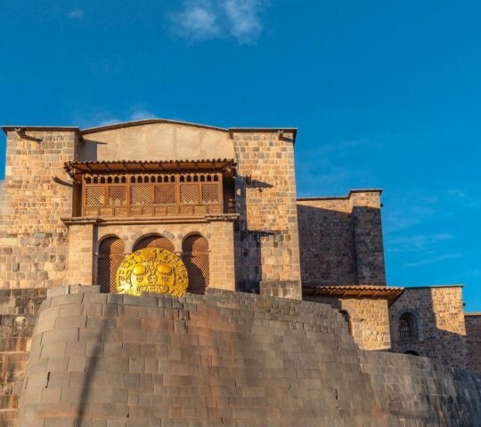 The Temple of the Sun in Cusco with a golden disk on the wall