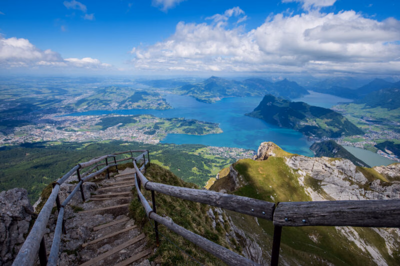 Lake Lucerne from the Pilatus hiking trail Switzerland