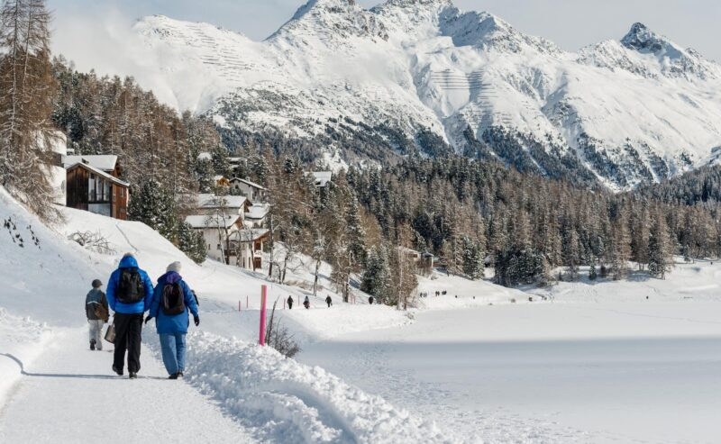 St Moritzersee path Cityscape family trip