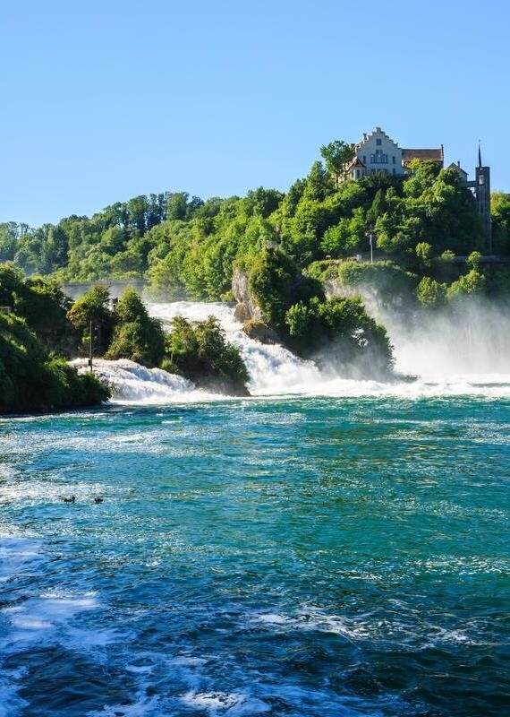 View of Rhine falls (Rheinfalls).