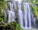 Wide and strong waterfall catarata in Bagaces Guanacaste