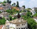 Houses on a hillside in the village of Aristi, greece