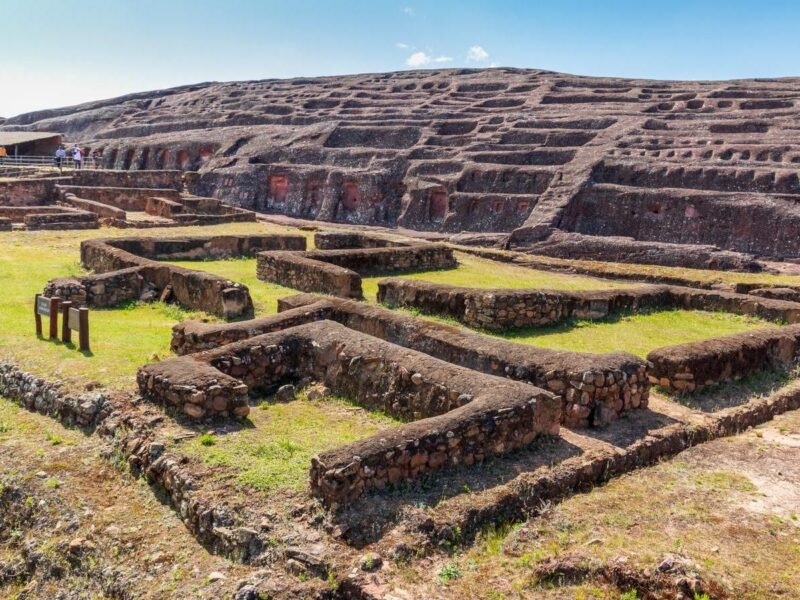 Remains of El Fuerte Pre Inca archeological site Bolivia