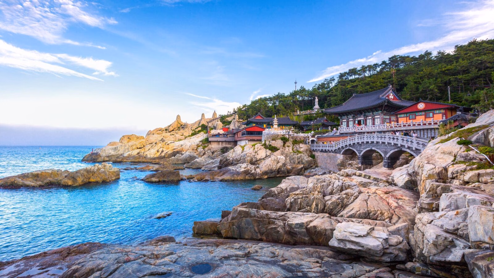 Busan landscape at Haedong Yonggungsa Temple in Busan, South Korea.