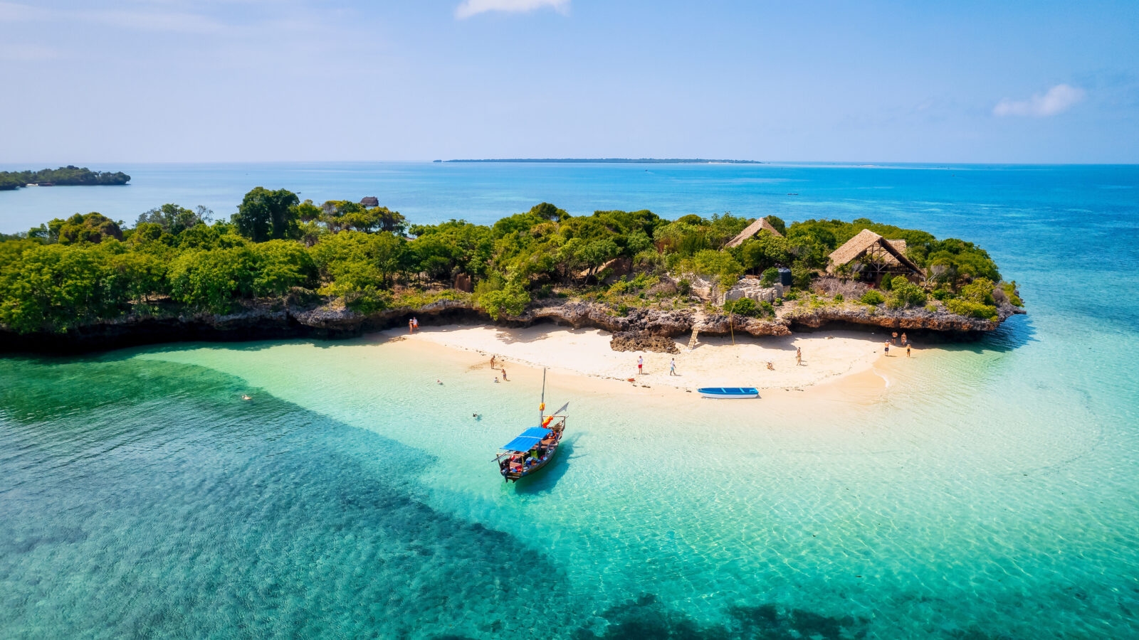 Family trip in Zanzibar Island coast with its pristine beaches and turquoise waters.