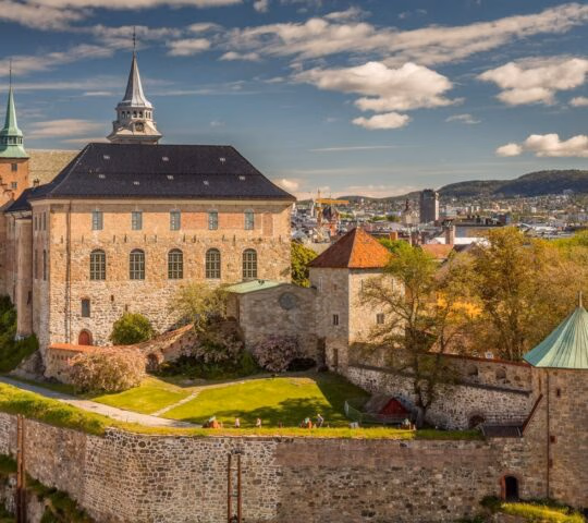 A view of the Akershus Fortress in Oslo, Norway.