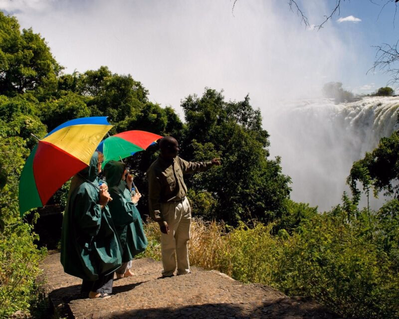 Tour close up to Victoria Falls in a family trip in Zambia