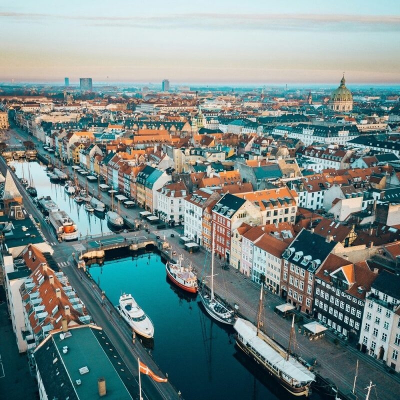 view from above of Copenhagen Denmark