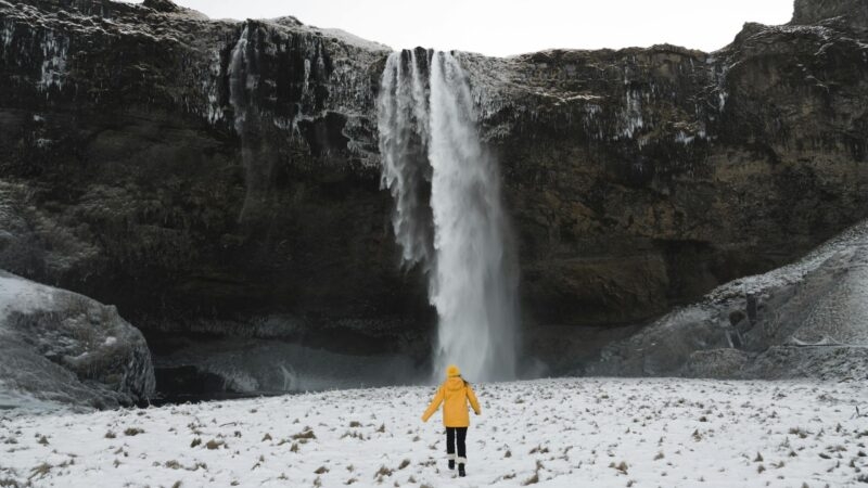 waterfalls and snow Iceland wellness tour