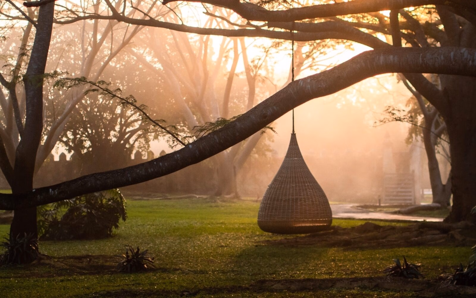 Hammocks and soft light marking the end of the day at Chablé Resort.