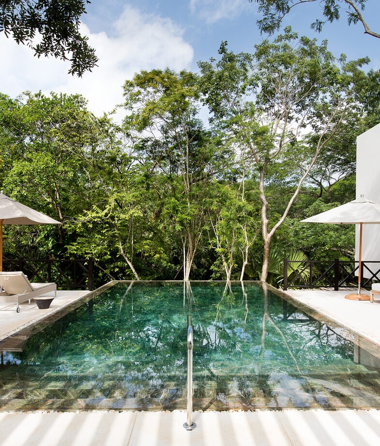 Spending the afternoon by the pool at Chablé Yucatán, and dining overlooking the vines at Banyan Tree Veya.