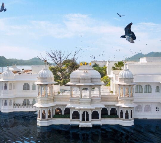 The regal-like exterior of the Taj Lake Palace.