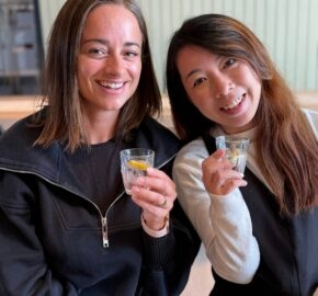 Tasting the unique Lighthouse Gin with friends