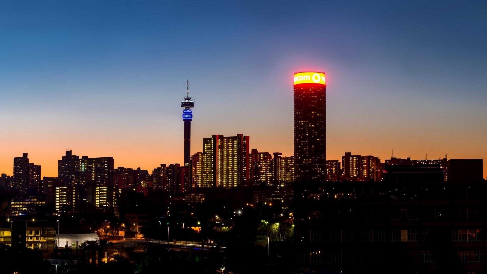 Johannesburg night cityscape