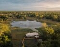 Aerial view of Chicari Camp in Gorongosa National Park