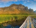 Wooden walkway in Khao Sam Roi Yot National Park, Thailand