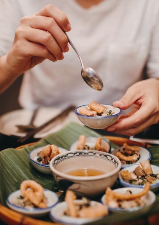 A bowl of bánh bèo in Vietnam, fresh street food in Ho Chi Minh City and a cooking class in Bangkok