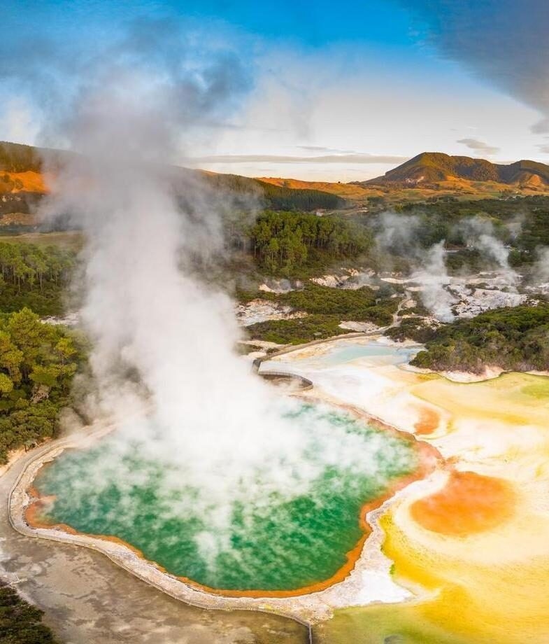 Explore Rotorua and Taupō’s geothermal landscapes and meet dolphins up close in Kaikōura.